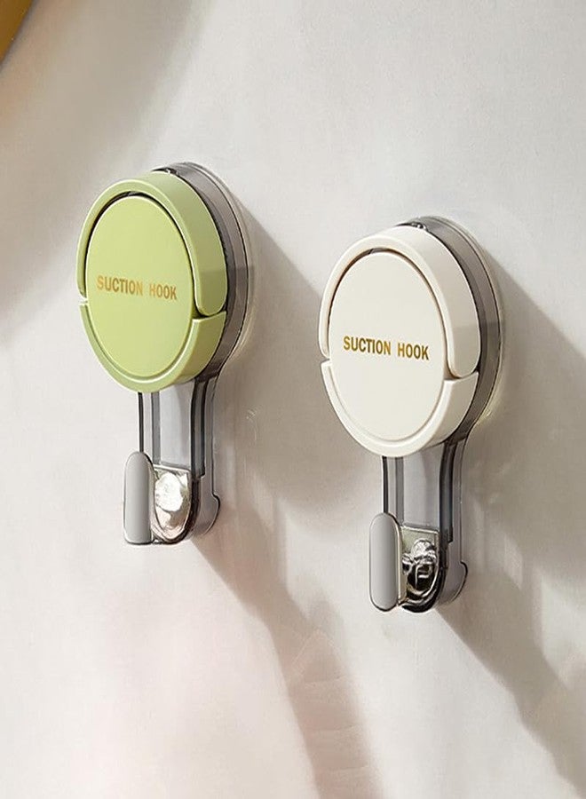 SKYTONE Suction Cup Hooks, Heavy Duty, 2 Pack, Plastic, Wall Mount, 5KG Capacity, Multicolour, Triangular, Bathroom, Kitchen, Living Room, Car, Wall - Image 1